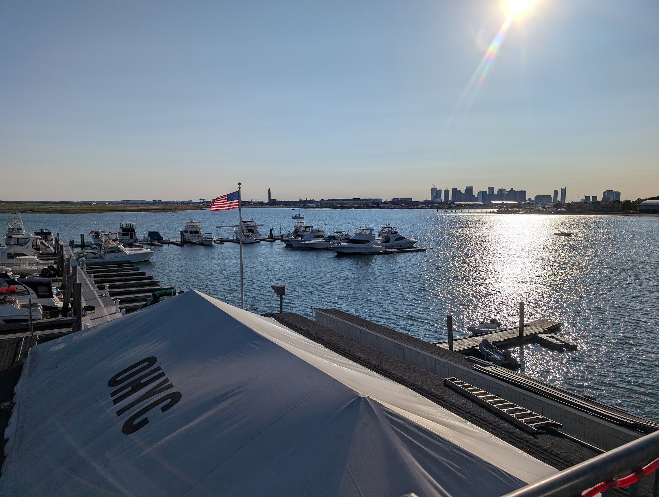 View of Boston Harbor from the OHYC deck